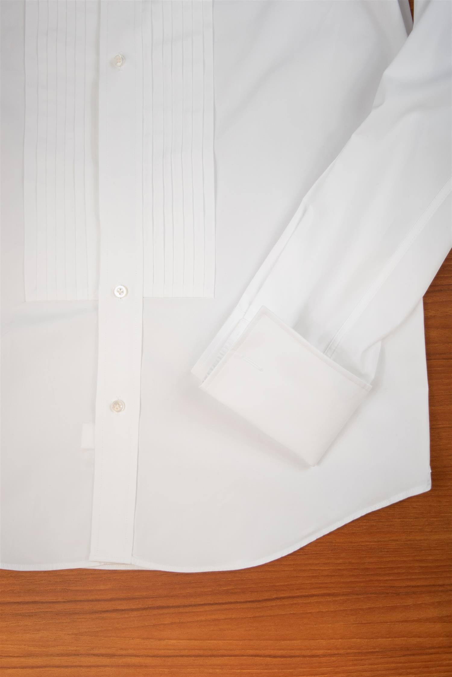 Kent Collar Smoking/ Black Tie Poplin Shirt
