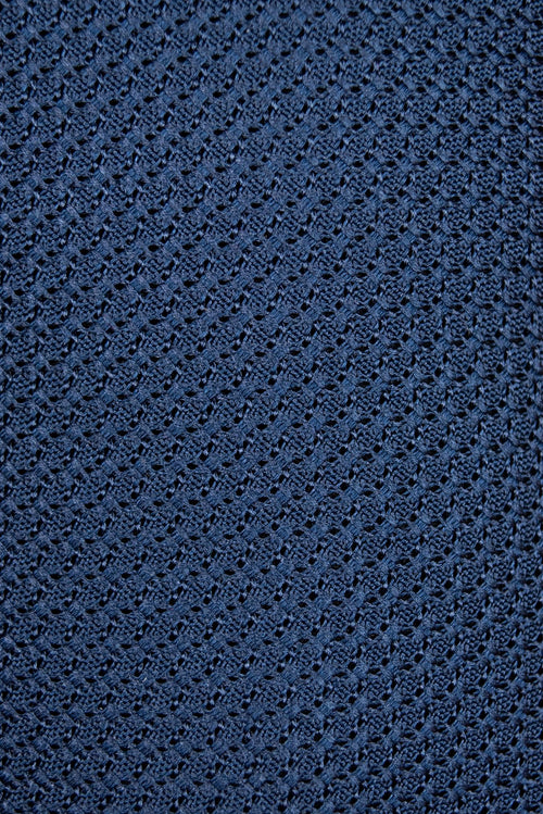Blue Grenadine 3-Fold Silk Tie