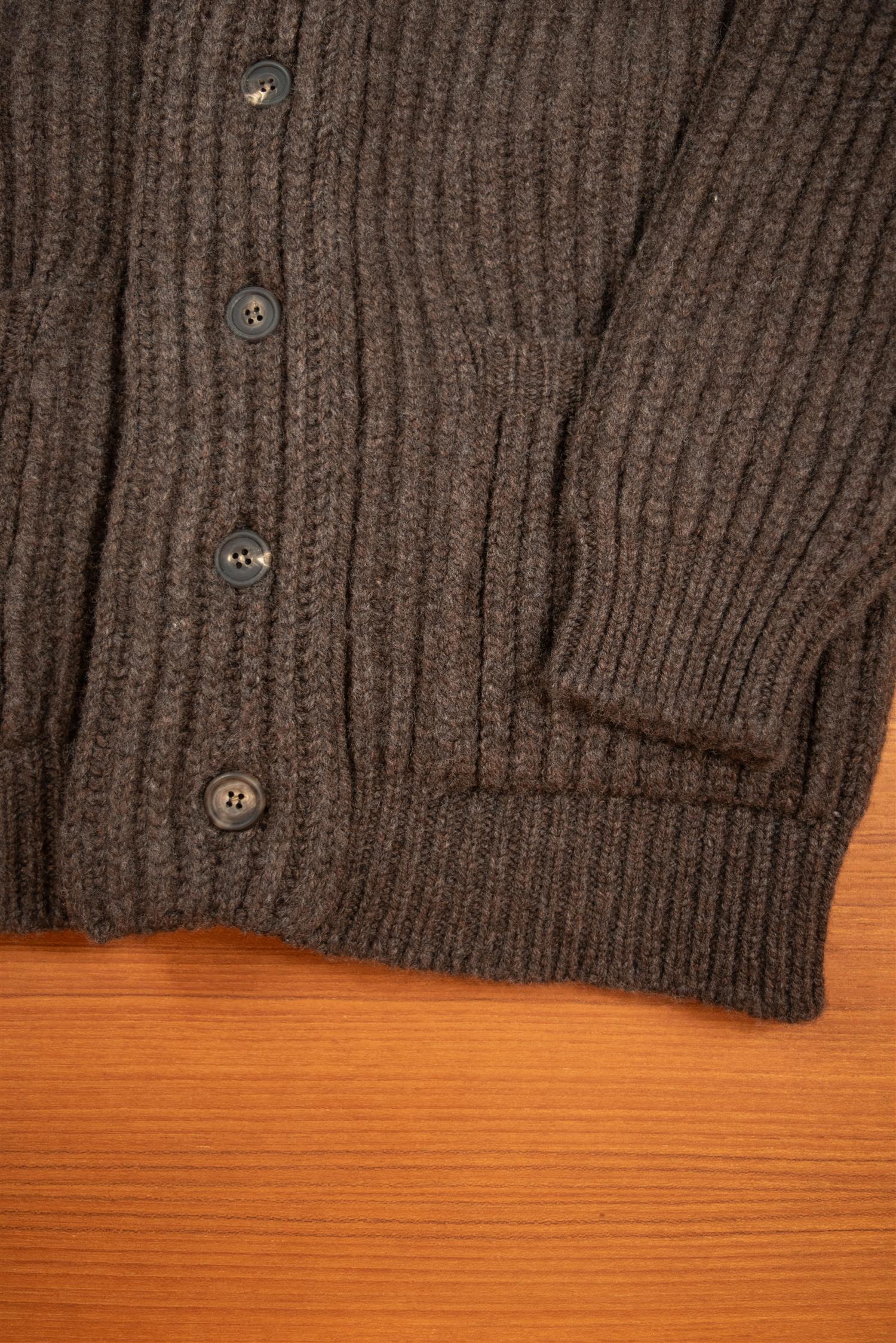 Cacao Lambswool Shawl Cardigan