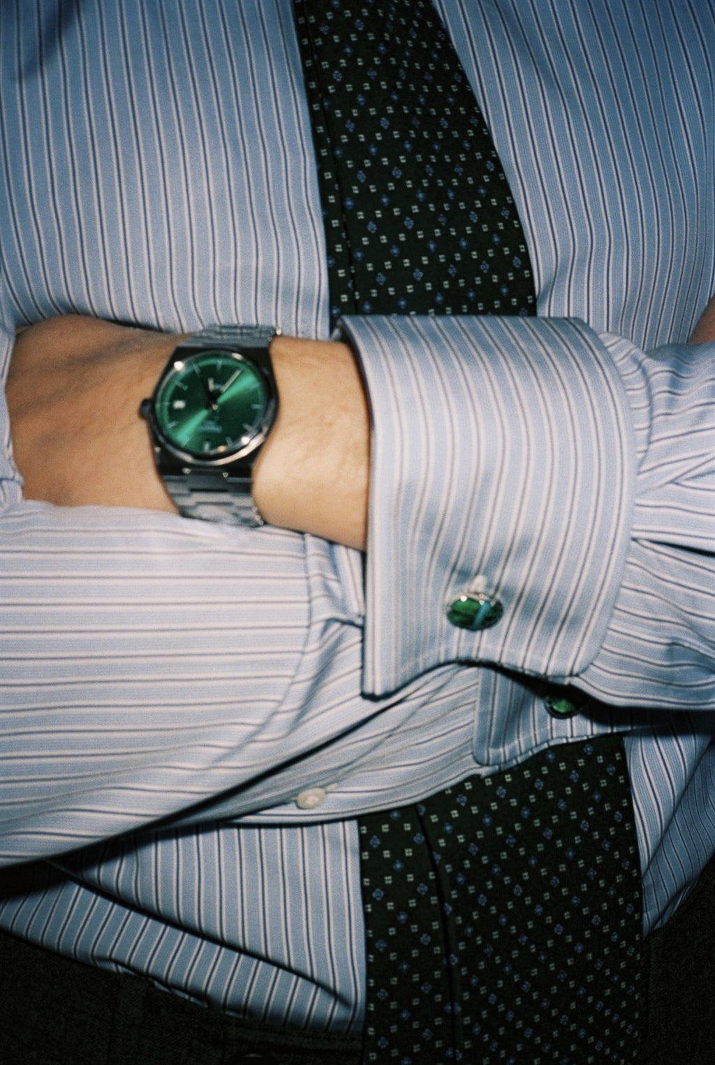 HG Blue Striped Kent Collar Shirt
