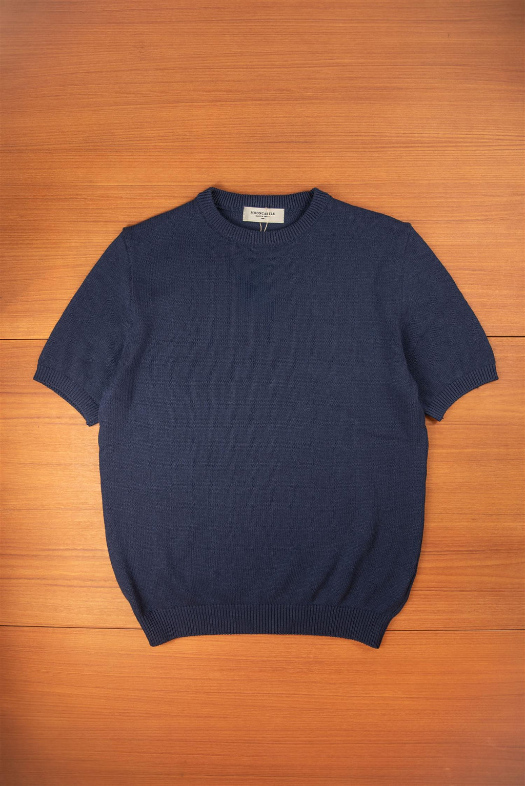 Navy Paper & Silk Crewneck Tee