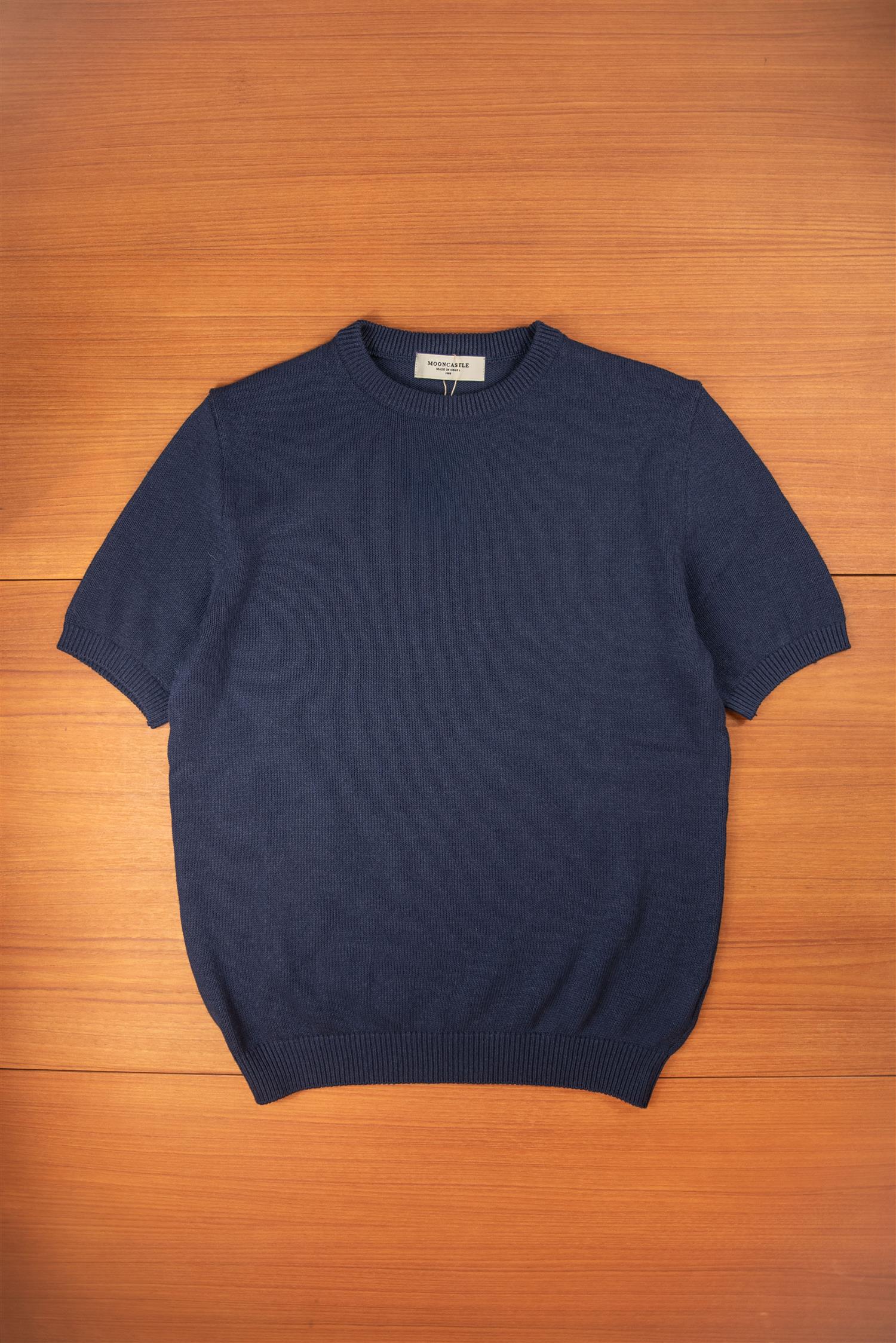 Navy Paper & Silk Crewneck Tee