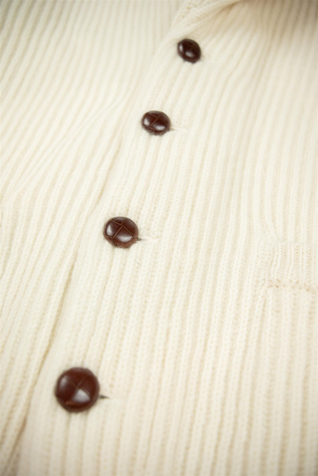 Ecru Lambswool Shawl Collar Cardigan