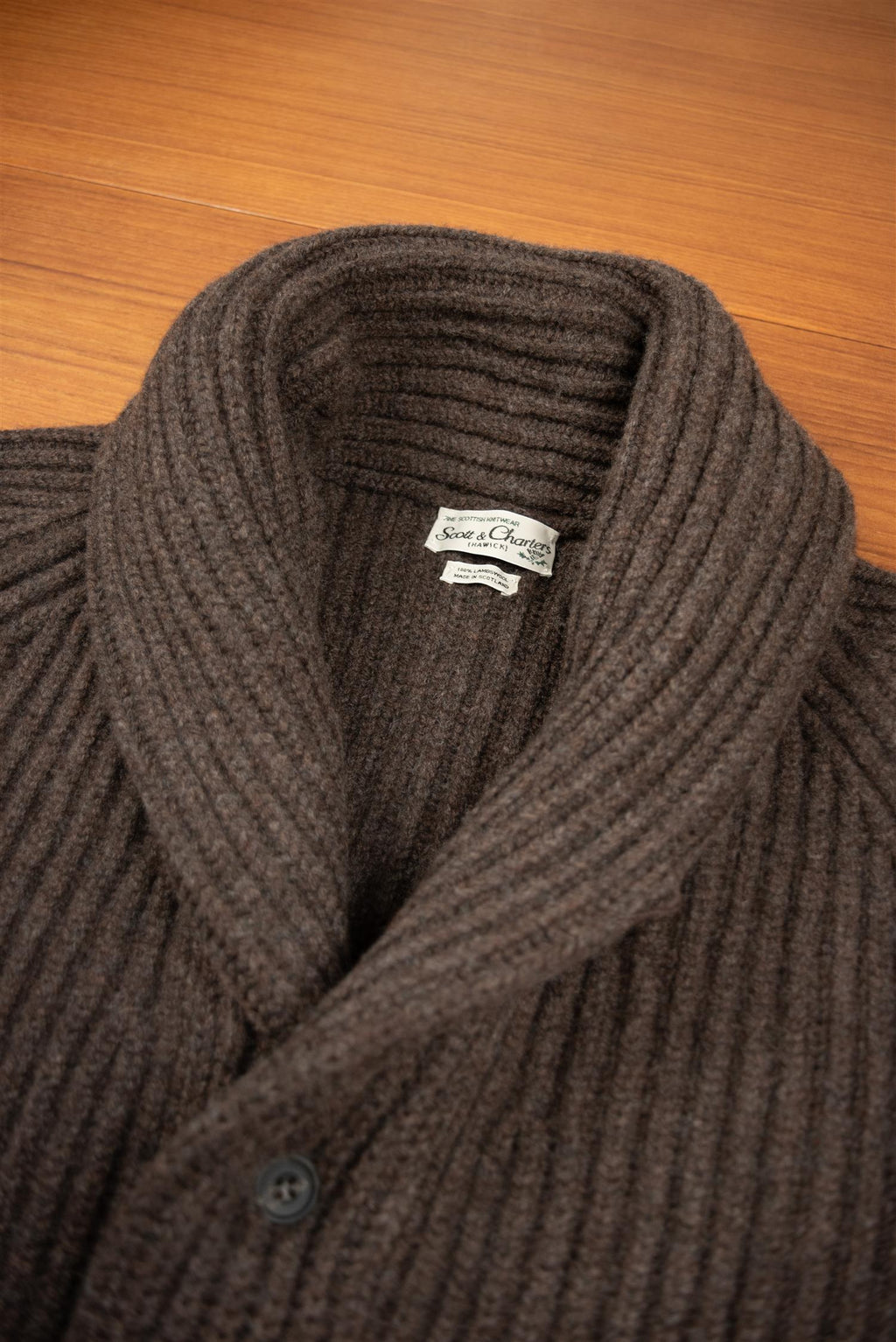 Cacao Lambswool Shawl Cardigan