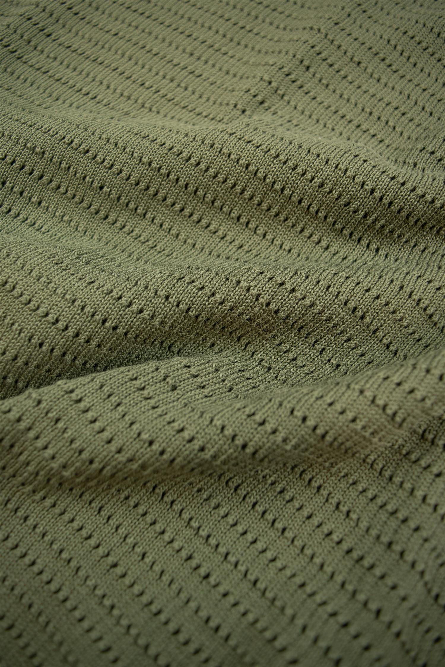 Olive Waffle Polo Short Sleeve