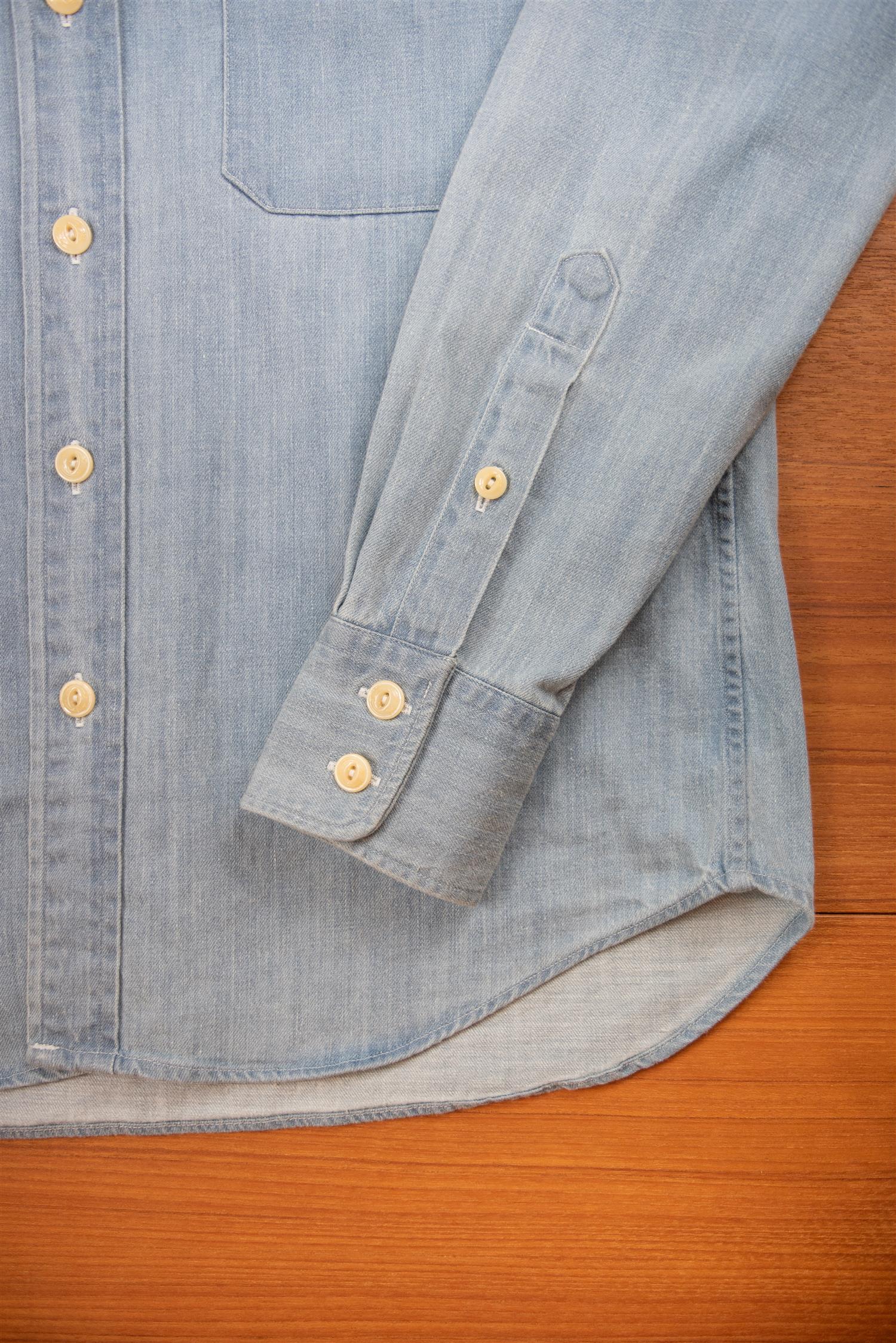 BLEACH WASH DENIM WESTERN SHIRT