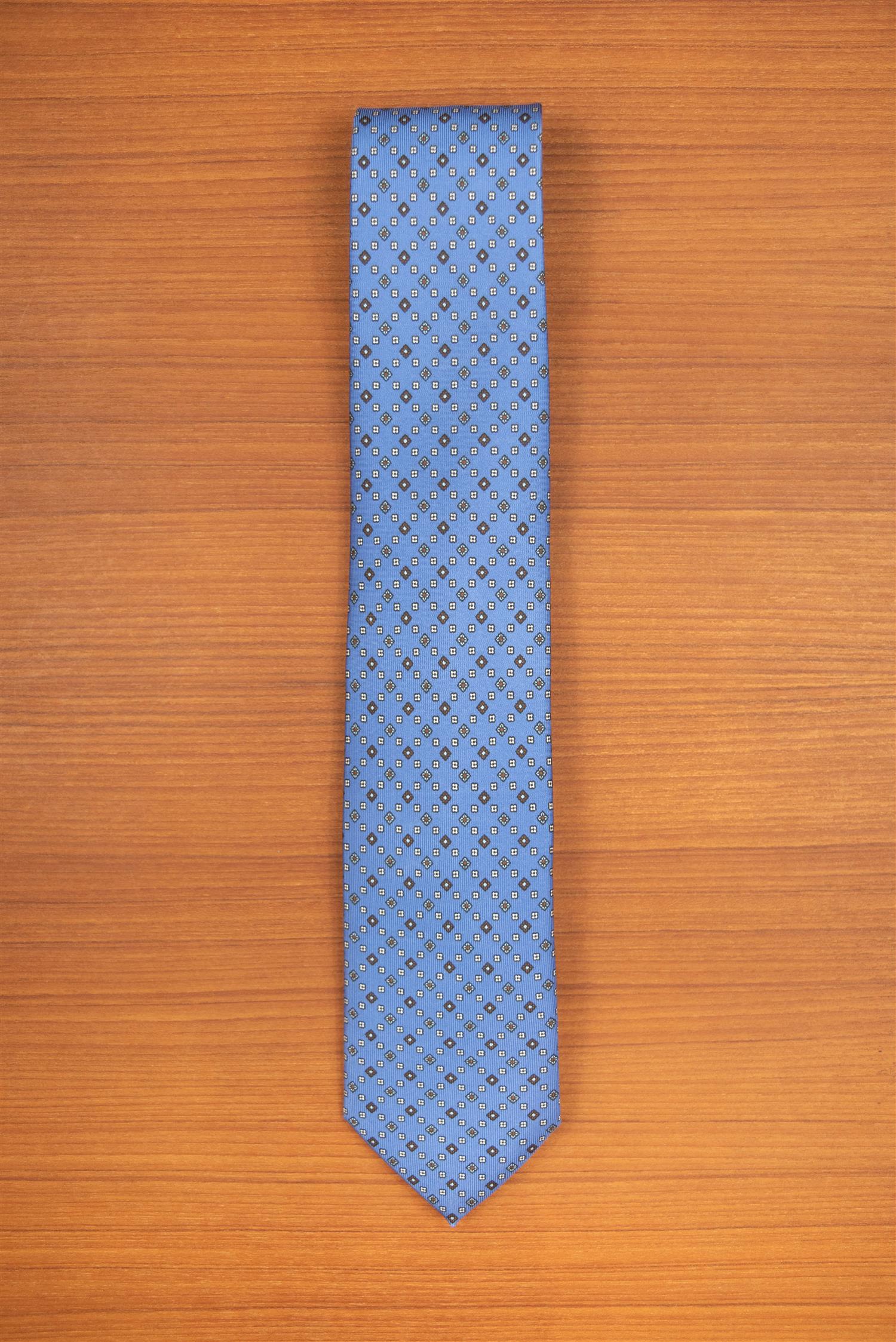 Pigeon blue 3-Fold Silk Tie