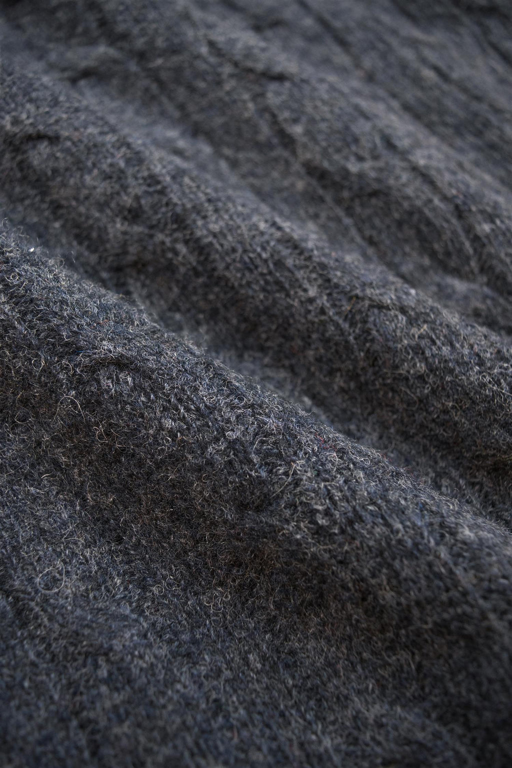 Charcoal Cable Knit Shetland Wool Jumper