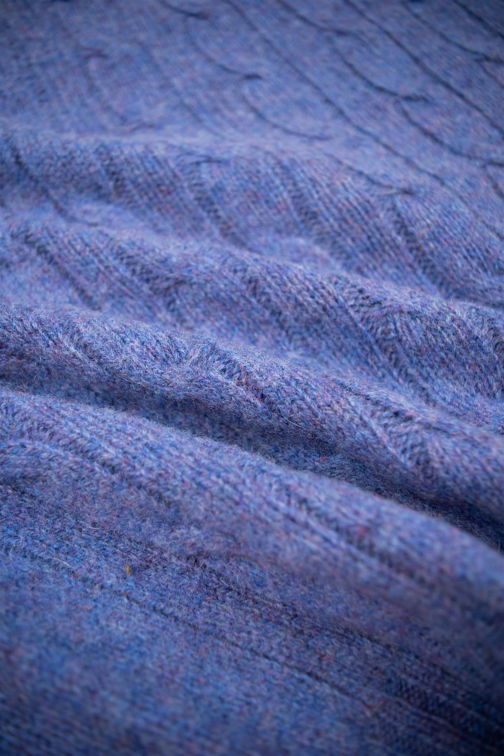 Wisteria Cable Knit Shetland Wool Jumper