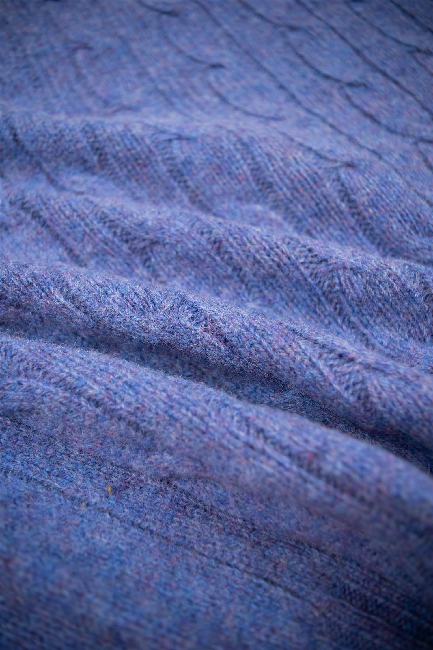 Wisteria Cable Knit Shetland Wool Jumper