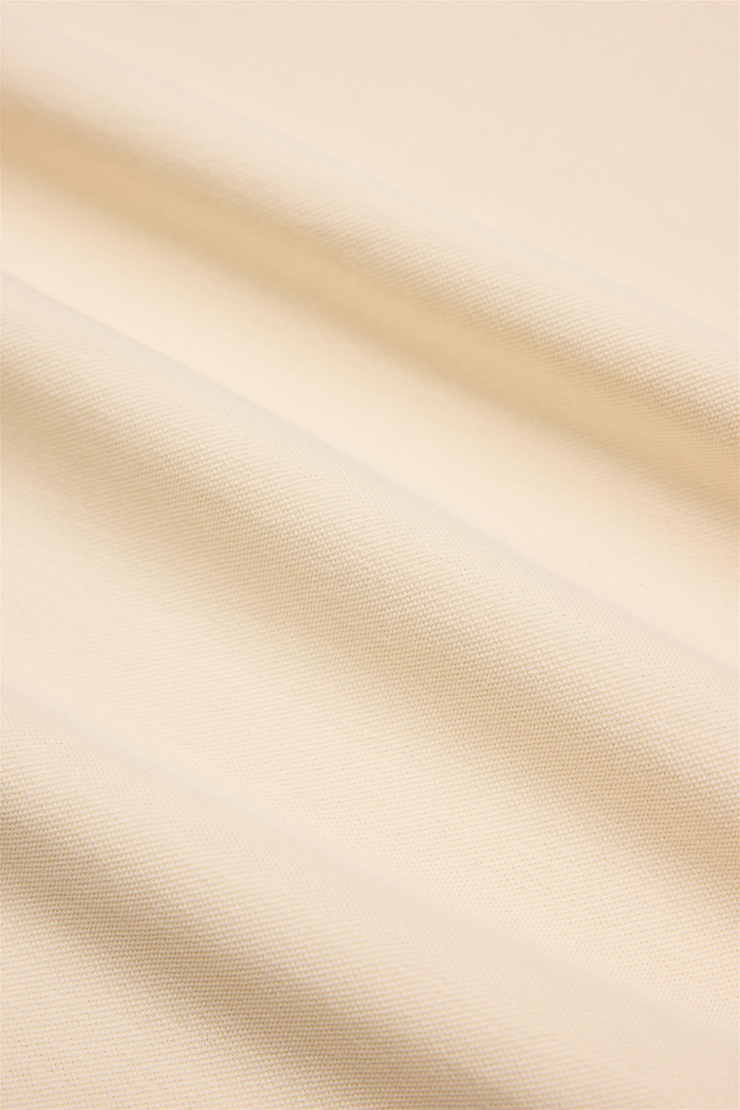 Ecru Piqué Cotton Polo Shirt