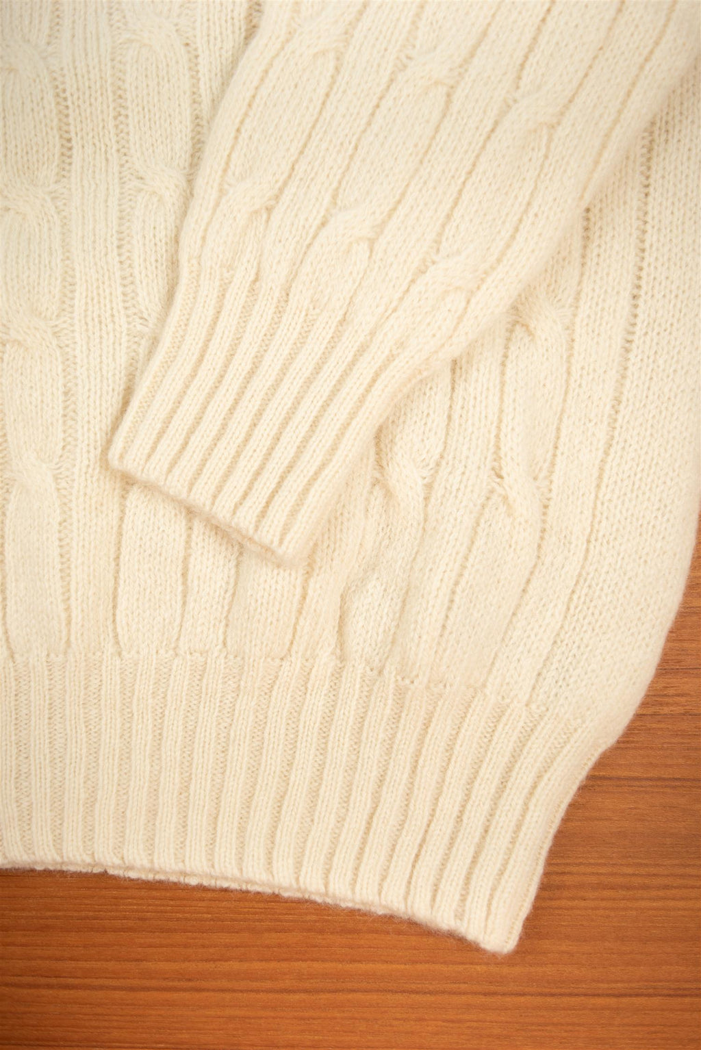 Vanilla Cable Knit Shetland Wool Jumper
