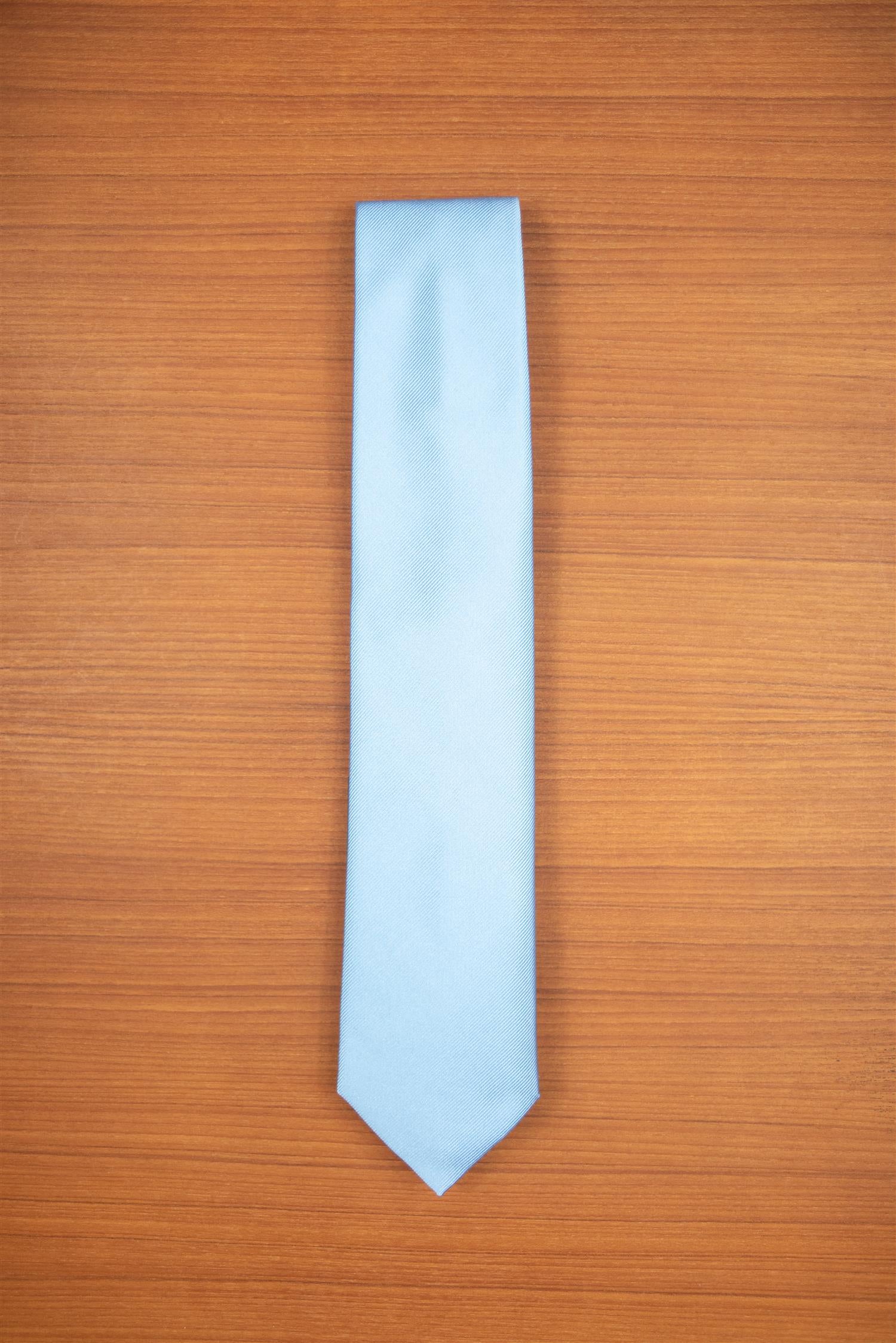 Light Blue Jacquard 3-Fold Silk Tie