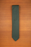 Green small flowers 3-Fold Silk Tie
