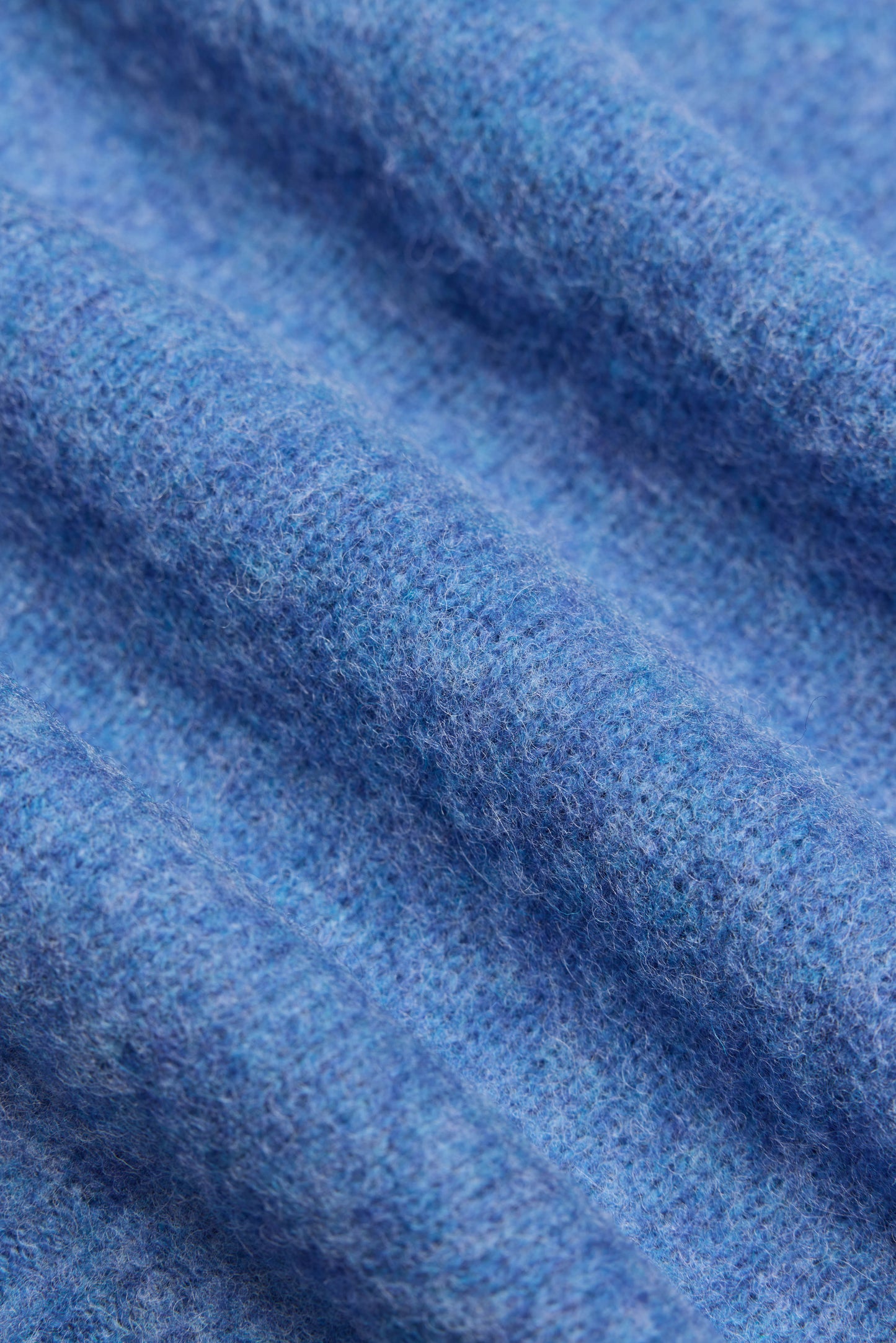 Cobalt Polo Neck Brushed Shetland Wool Jumper