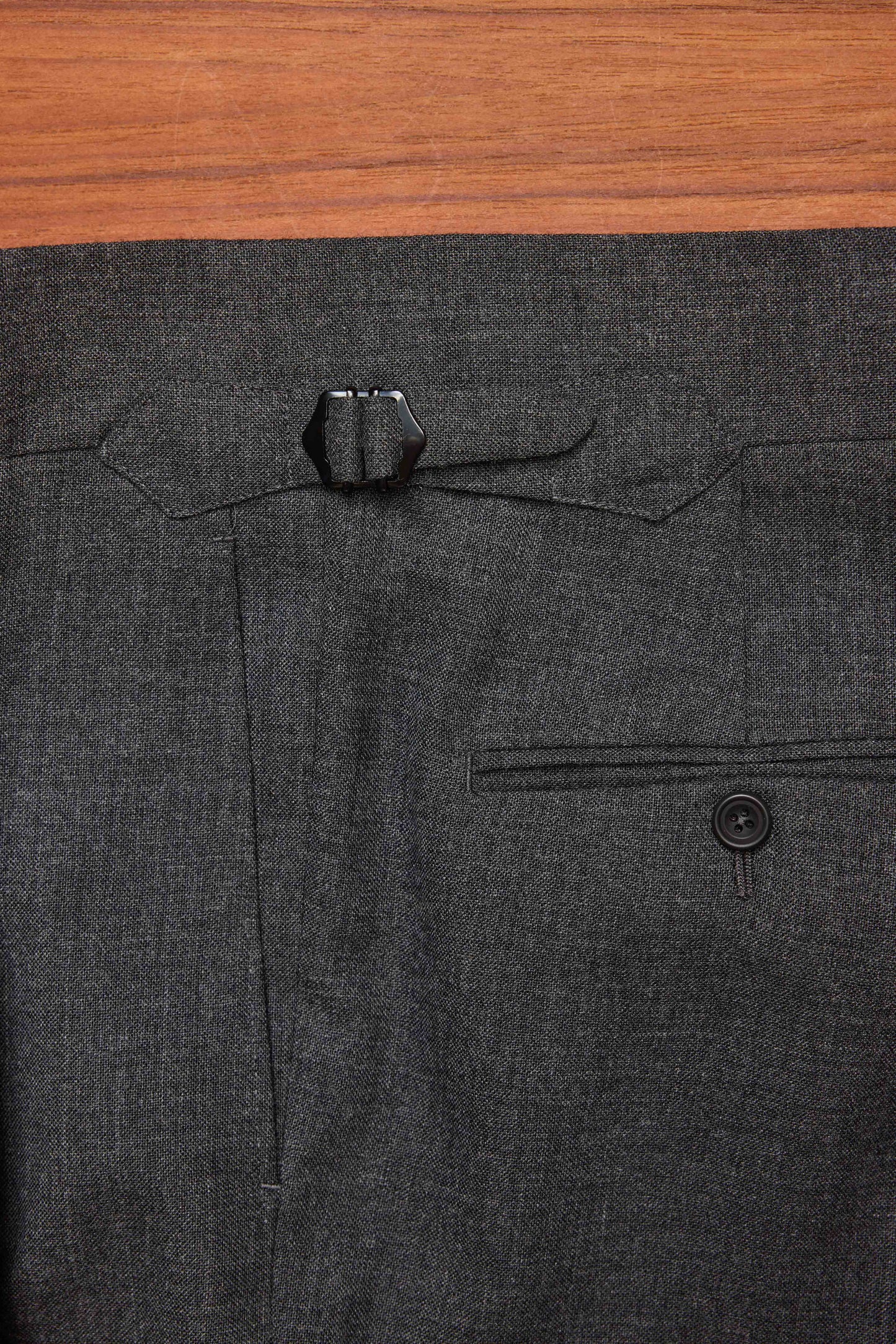 Grey Fresco Trouser 2 Pleat Merino Wool