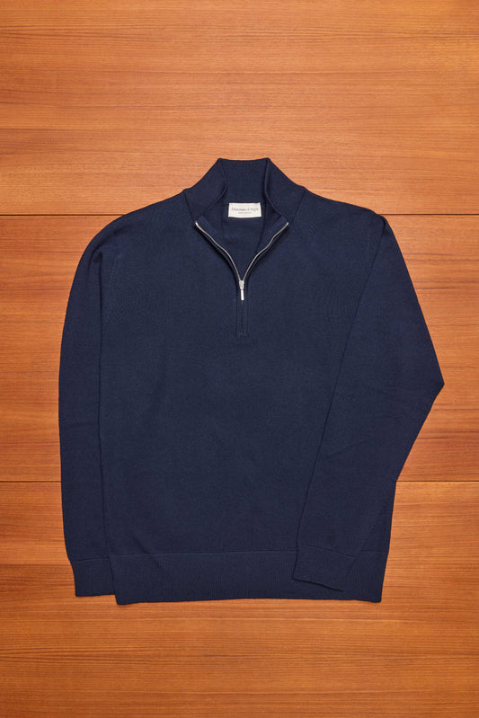 Navy 1/4 Zip Extra Fine Merino Jumper
