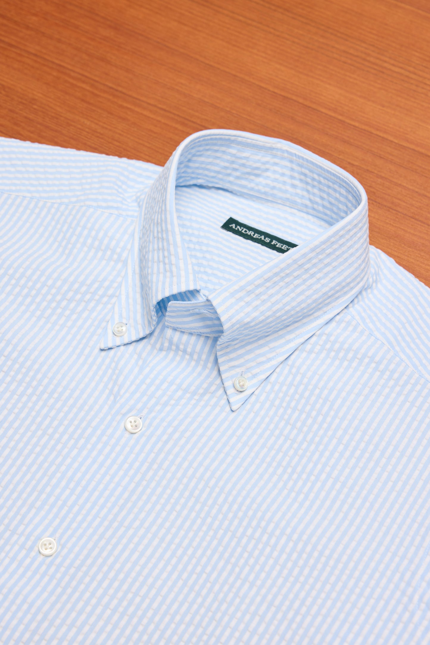 Light Blue Stripe Seersucker Shirt