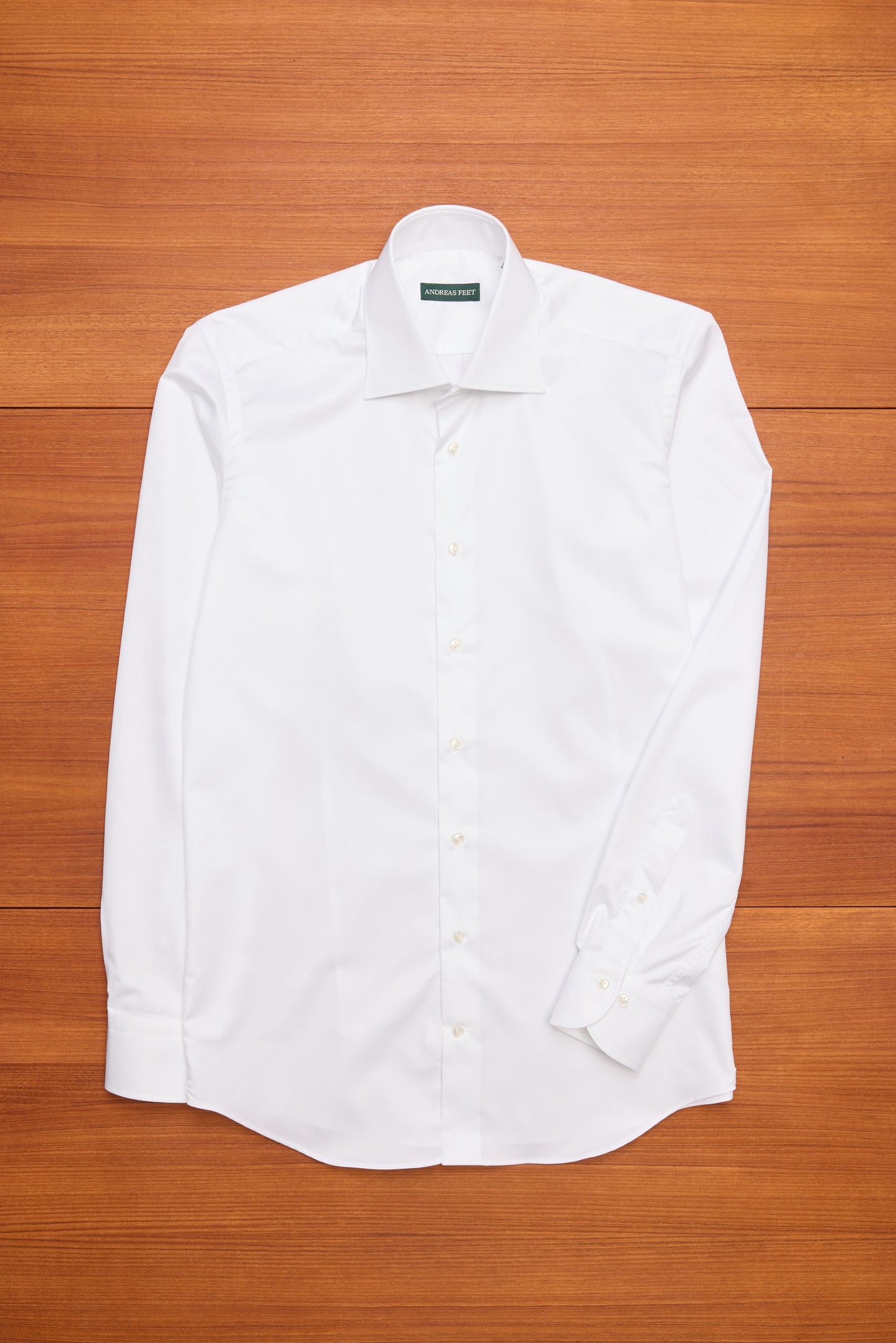 White Spread Collar Shirt Cotton Twill