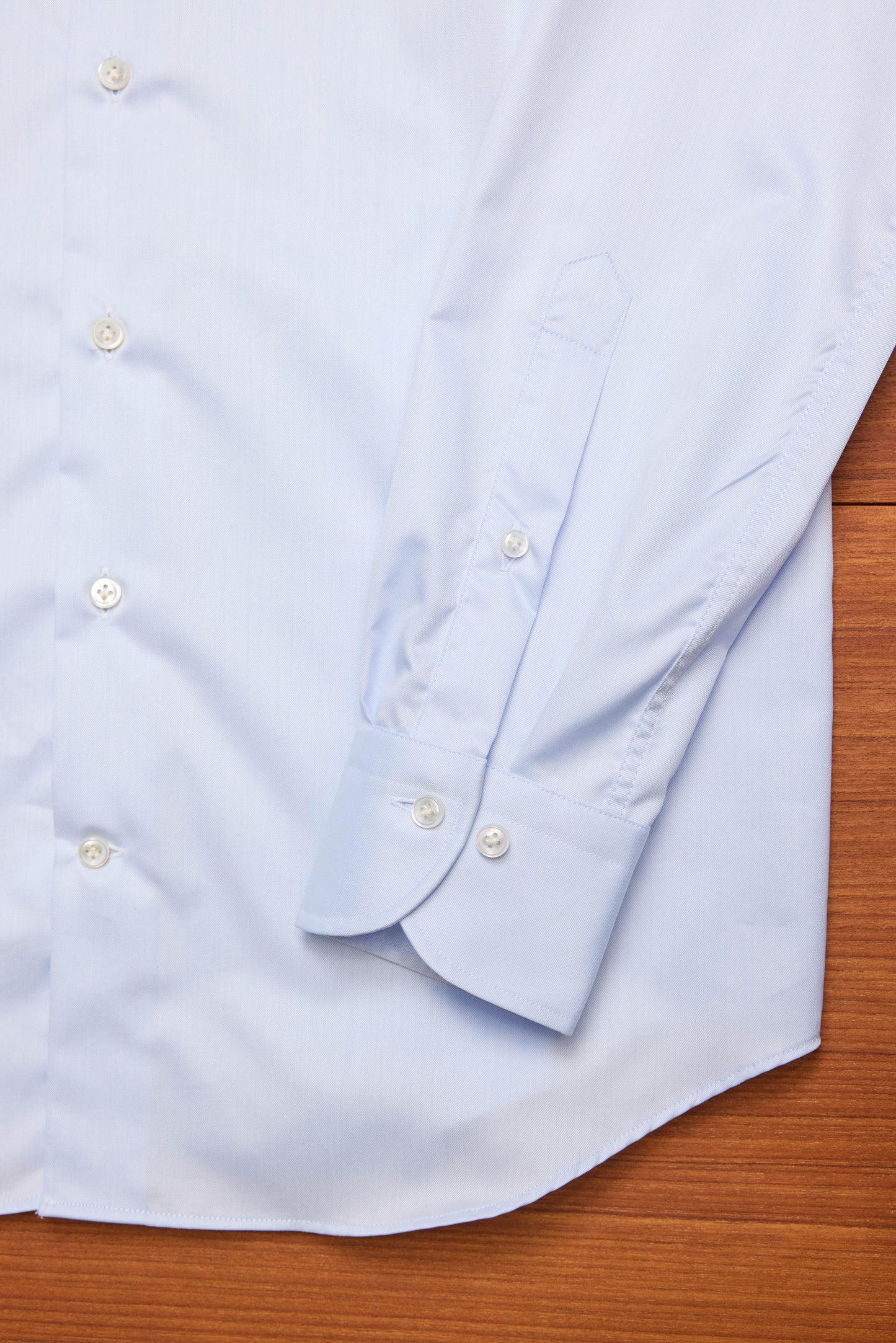 Light Blue Spread Collar Shirt Cotton Twill