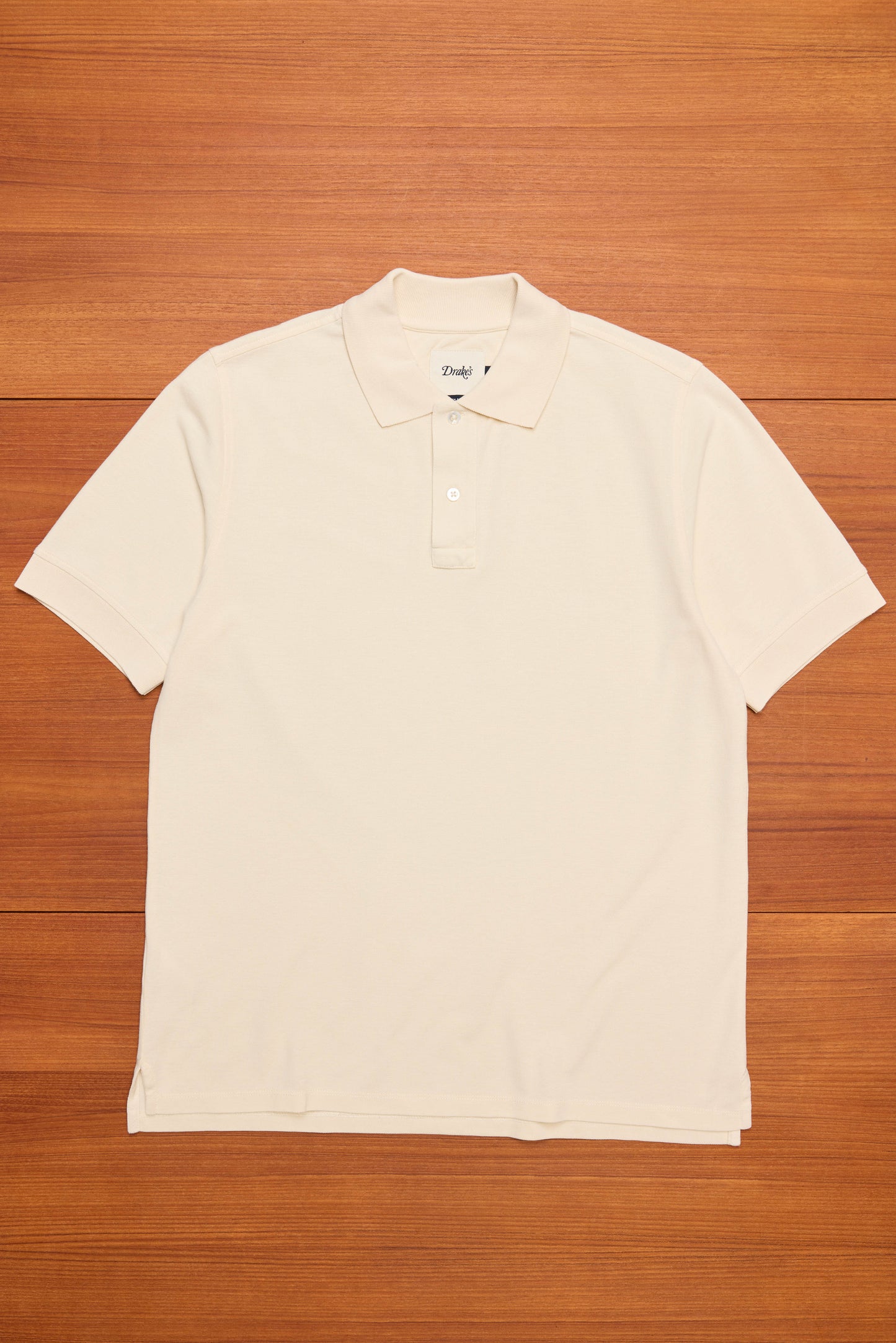 Ecru Piqué Cotton Polo Shirt