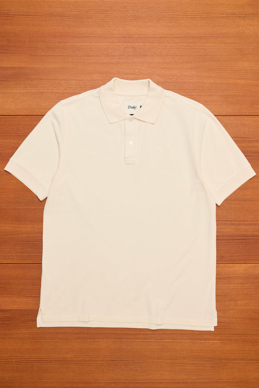 Ecru Piqué Cotton Polo Shirt