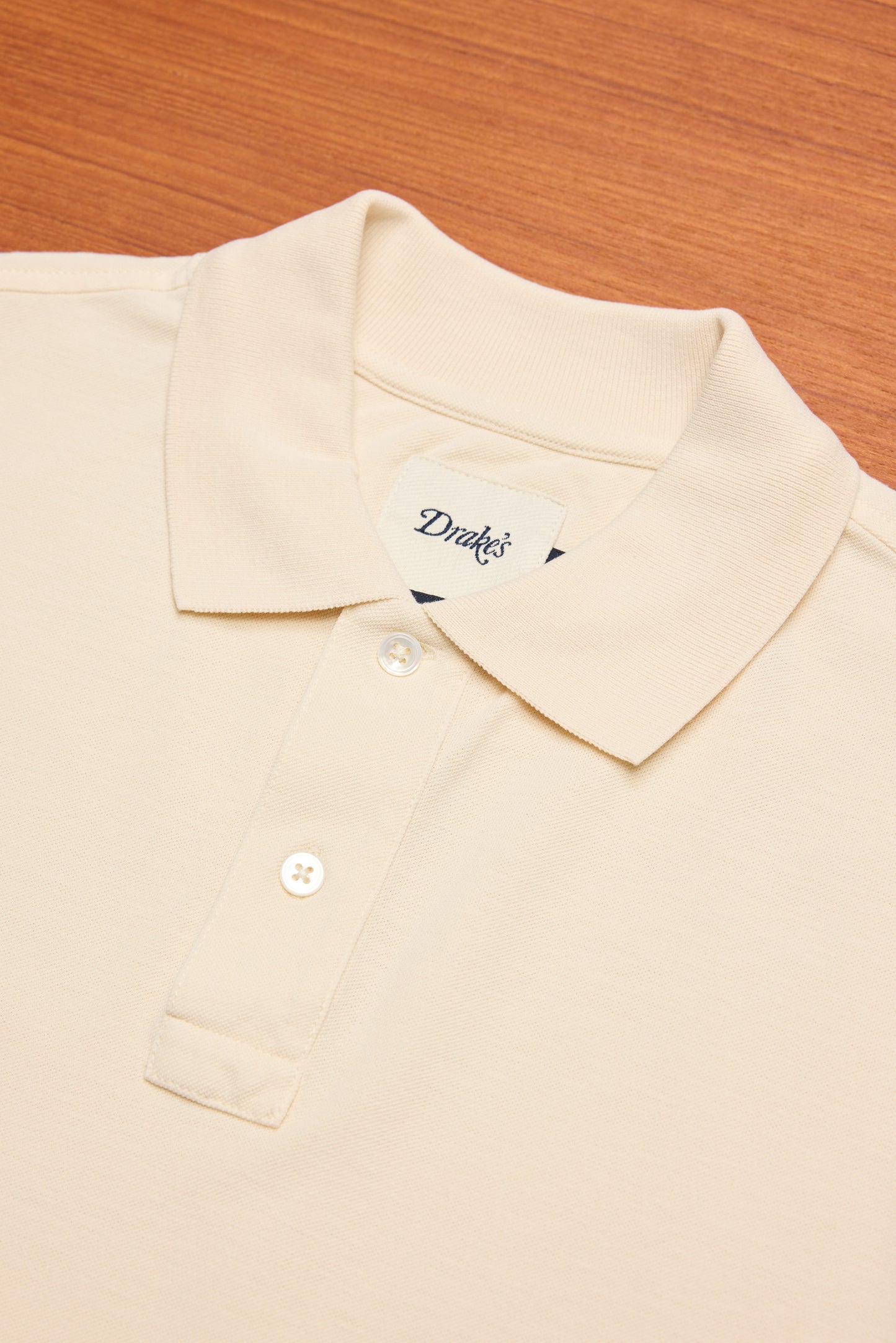 Ecru Piqué Cotton Polo Shirt
