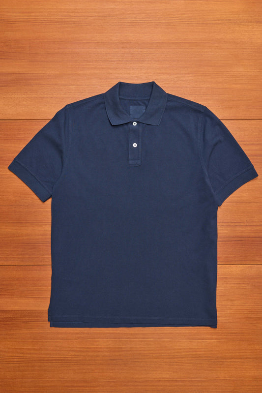 Dark Navy Piqué Cotton Polo Shirt