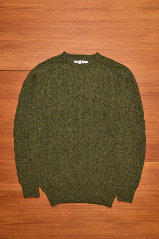 Scots Pine Cable Knit Shetland Wool Jumper