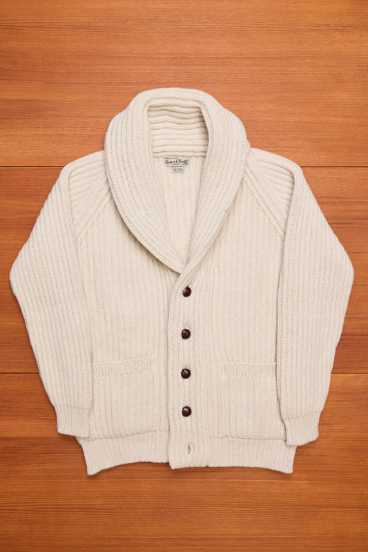 Ecru Lambswool Shawl Cardigan