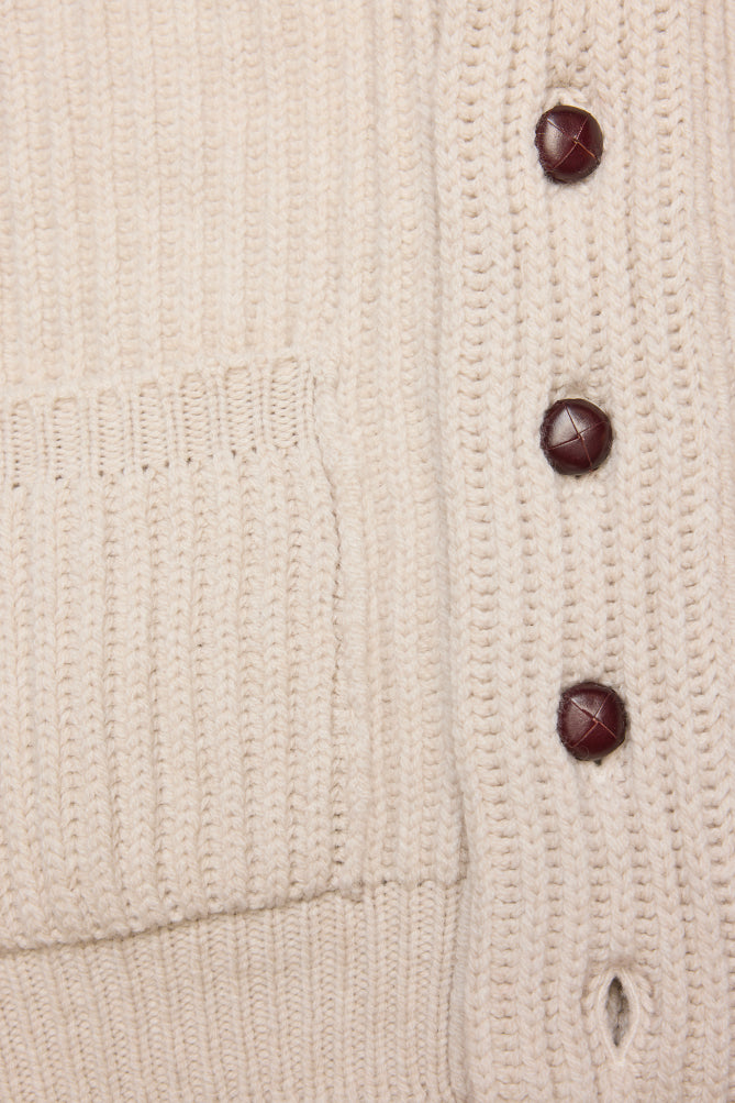 Ecru Lambswool Shawl Cardigan