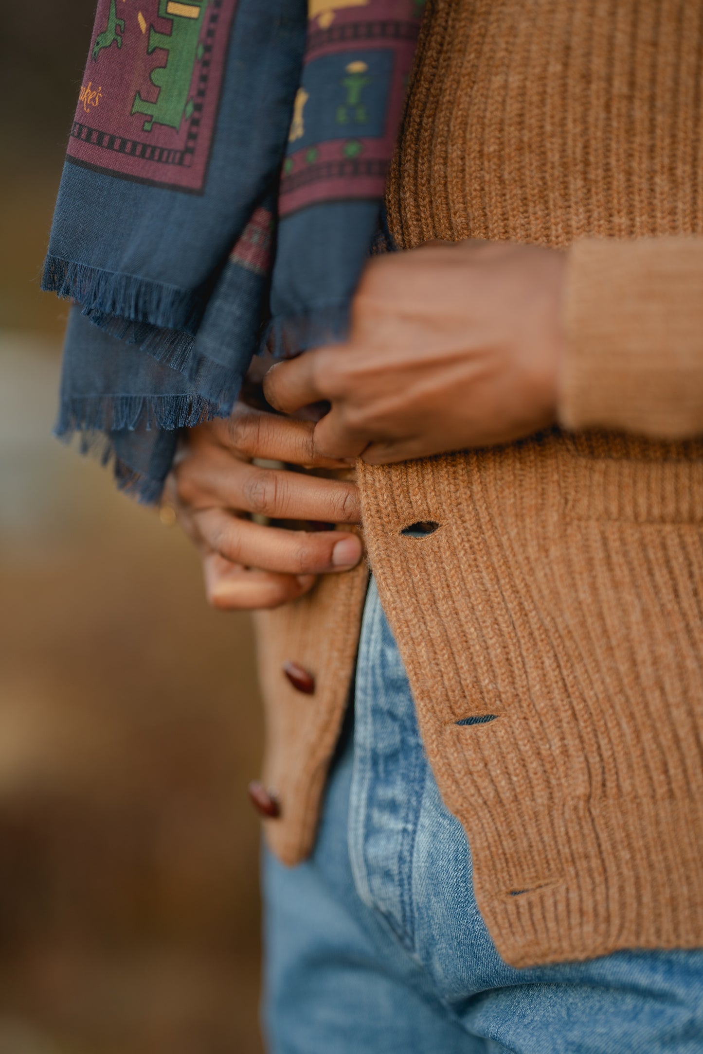 Camel Lambswool Shawl Collar Cardigan