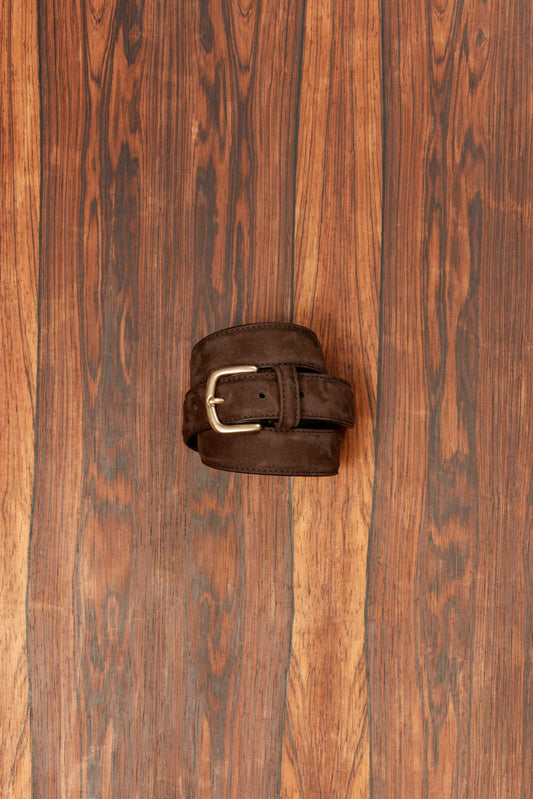 NEW Brown Nubuck Belt w/ Brass Buckle