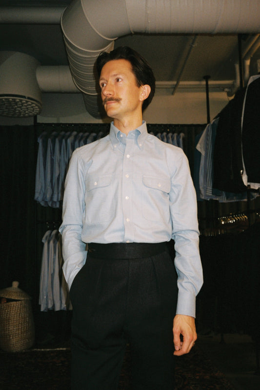 Light Blue Flannel Button Down Shirt