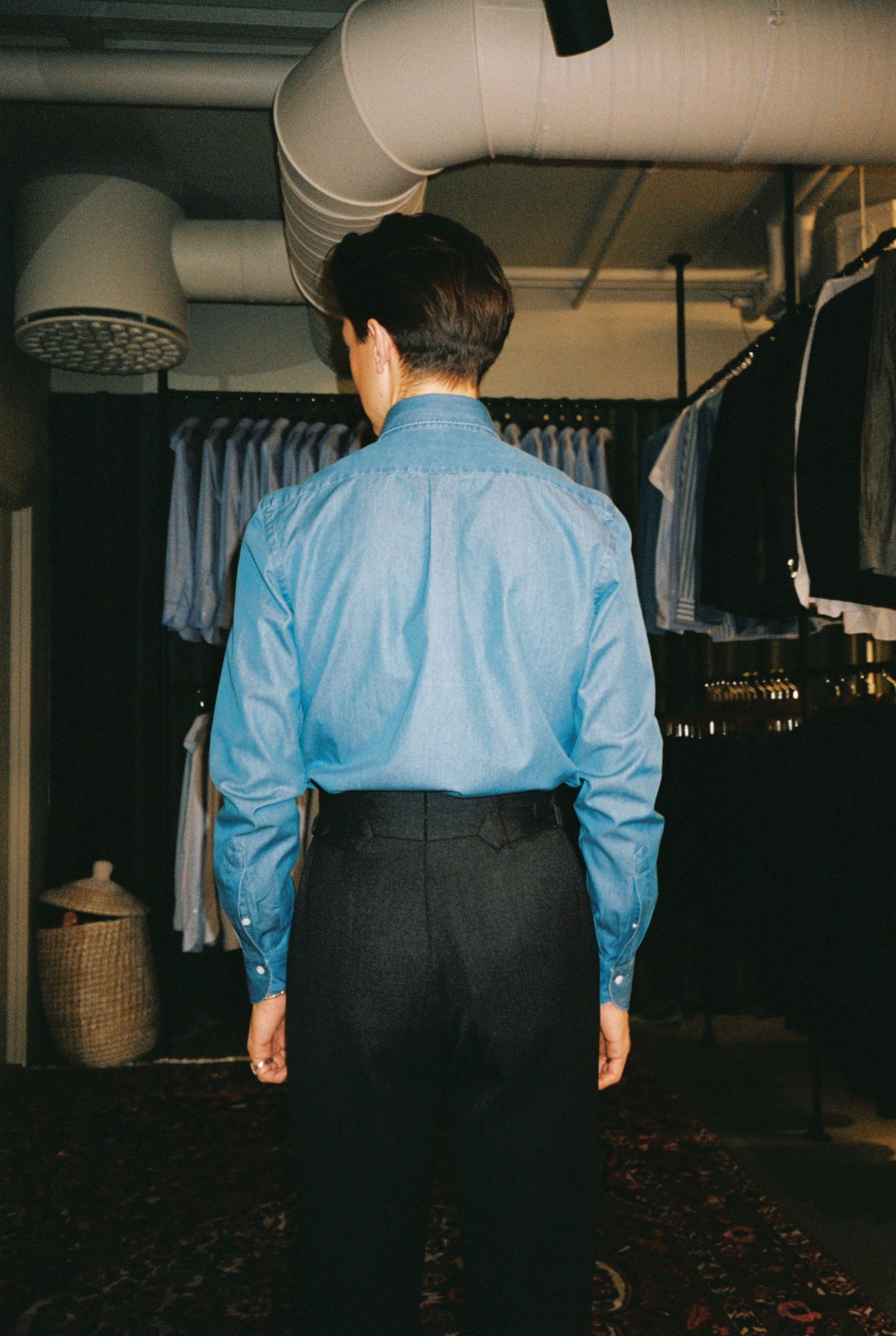 Button Down Stone Wash Denim Shirt