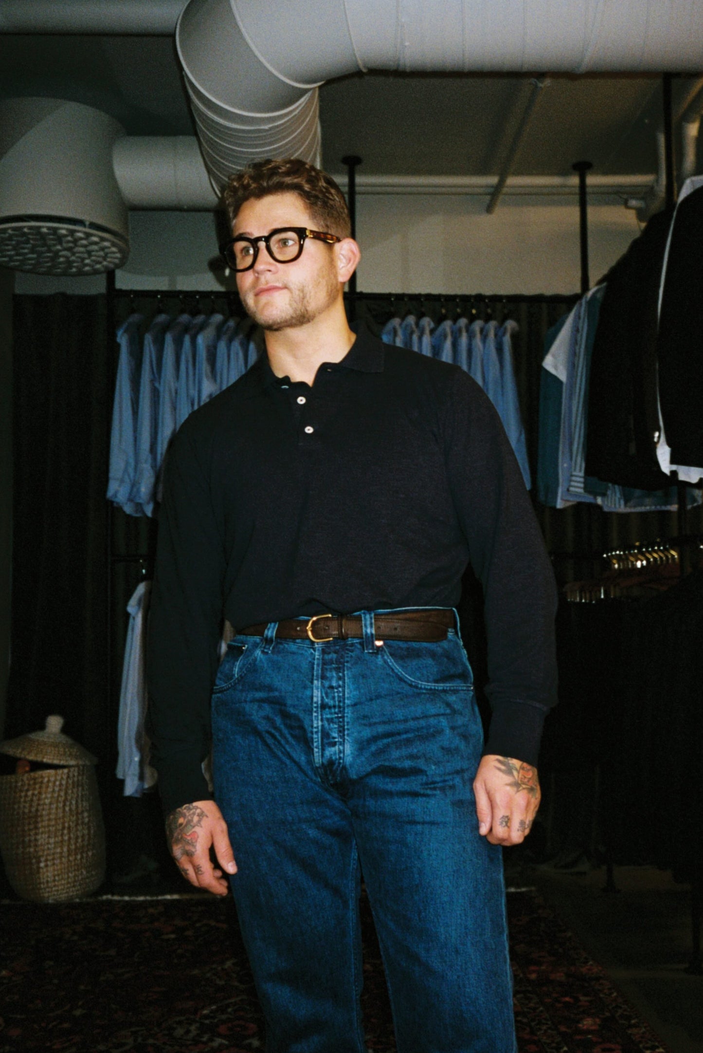 Navy Polo Piqué Long Sleeve