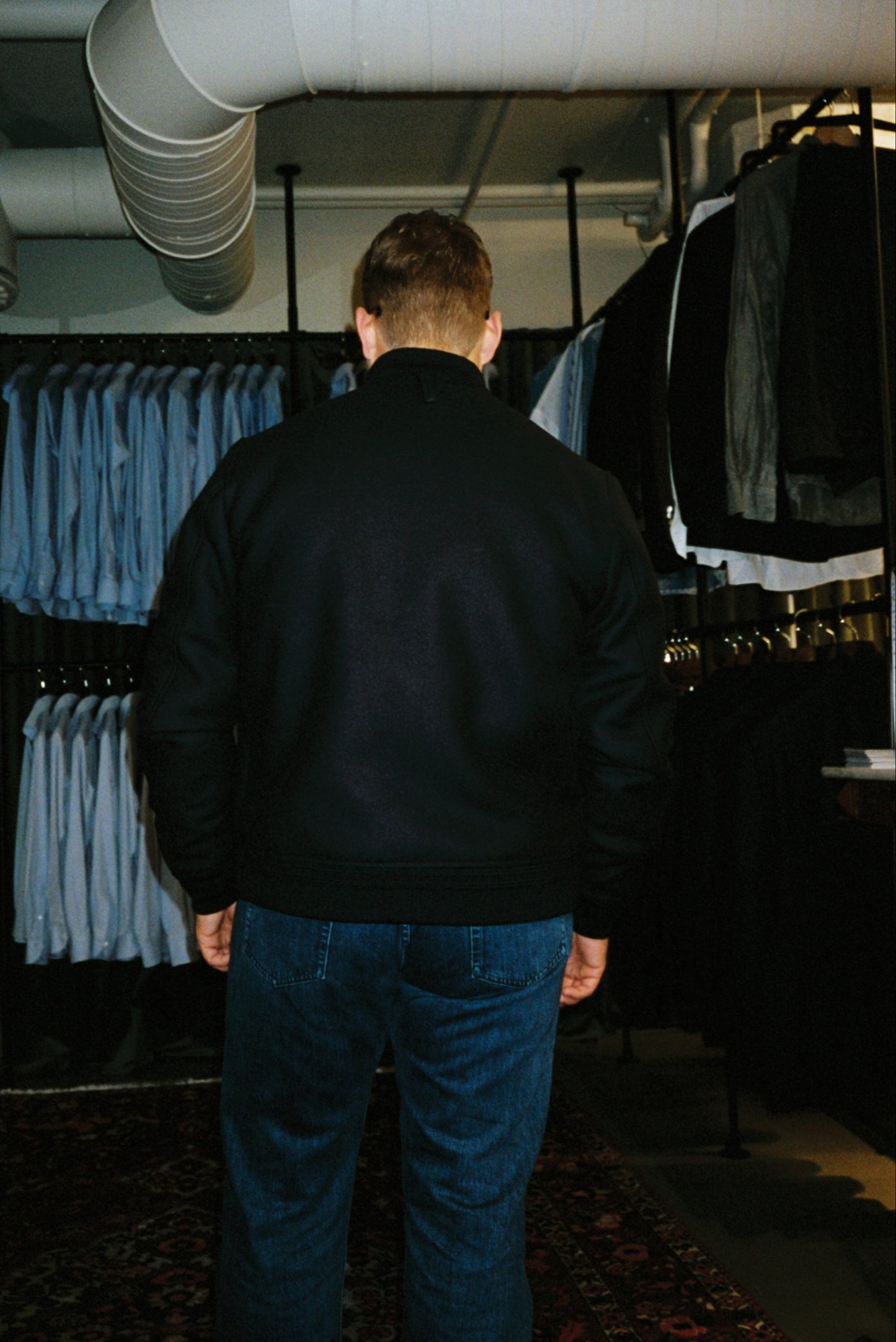Valstarino Navy Wool Flight Jacket
