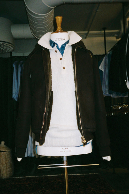 Shearling Caffé Bomber Jacket