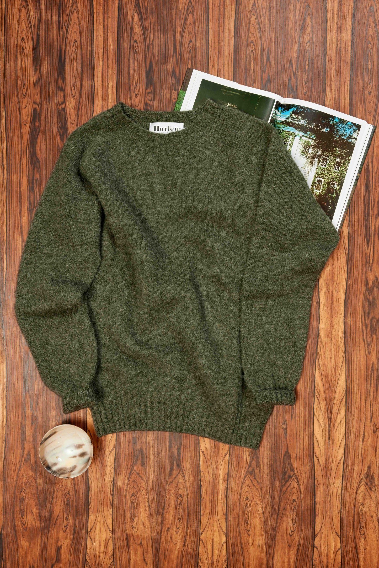 Spruce Brushed Shetland Wool Jumper