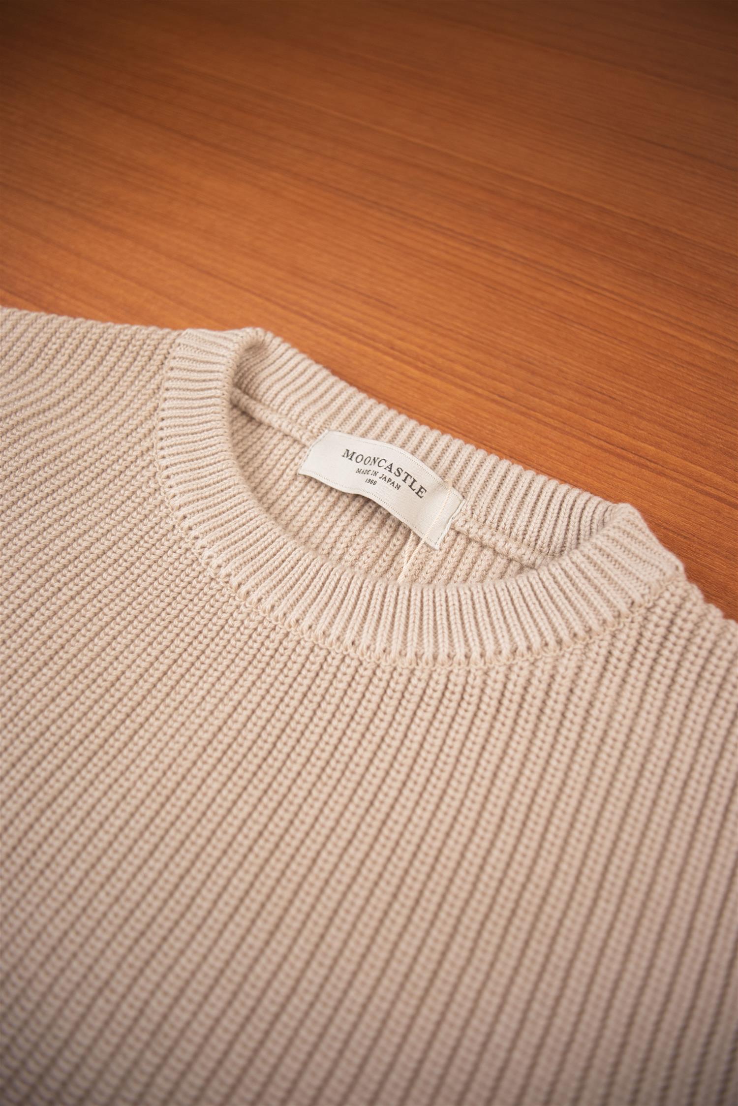 Sand Heavy Cotton Crew Neck Jumper