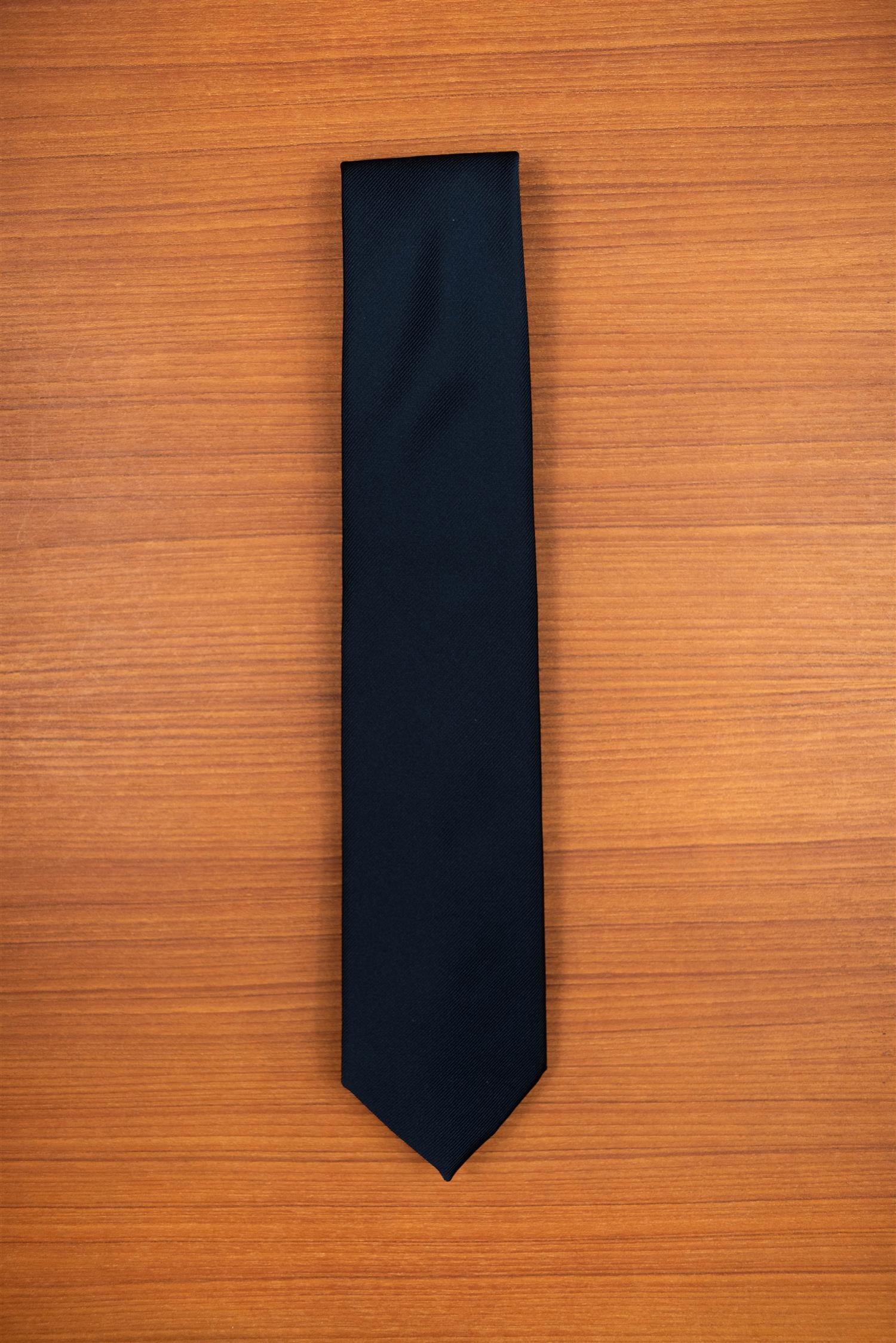 Navy Jacquard 3-Fold Silk Tie