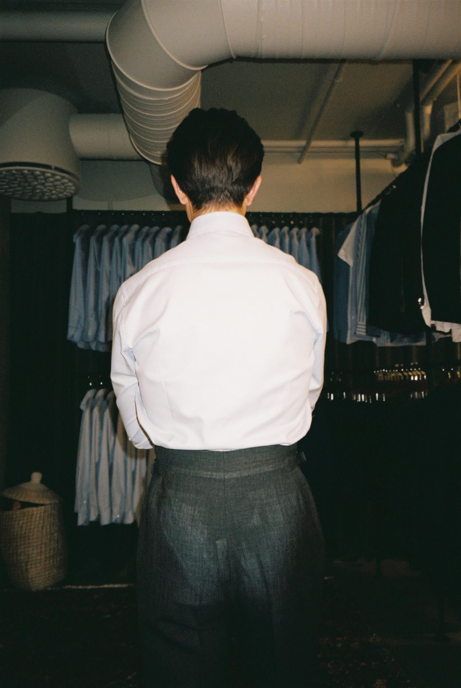 HG Blue Puppytooth Spread Collar Shirt