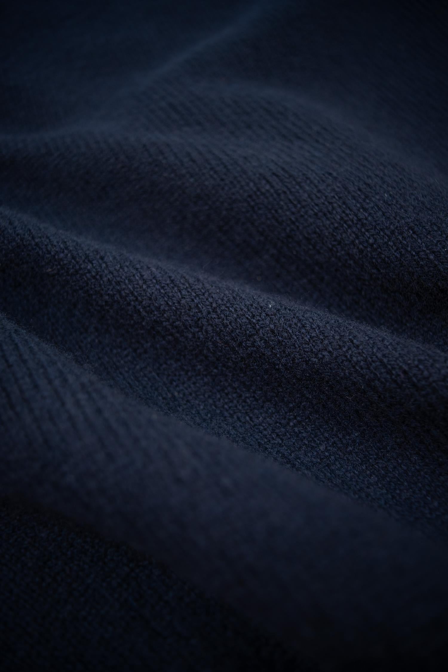 Navy Roll Neck Lambswool Jumper