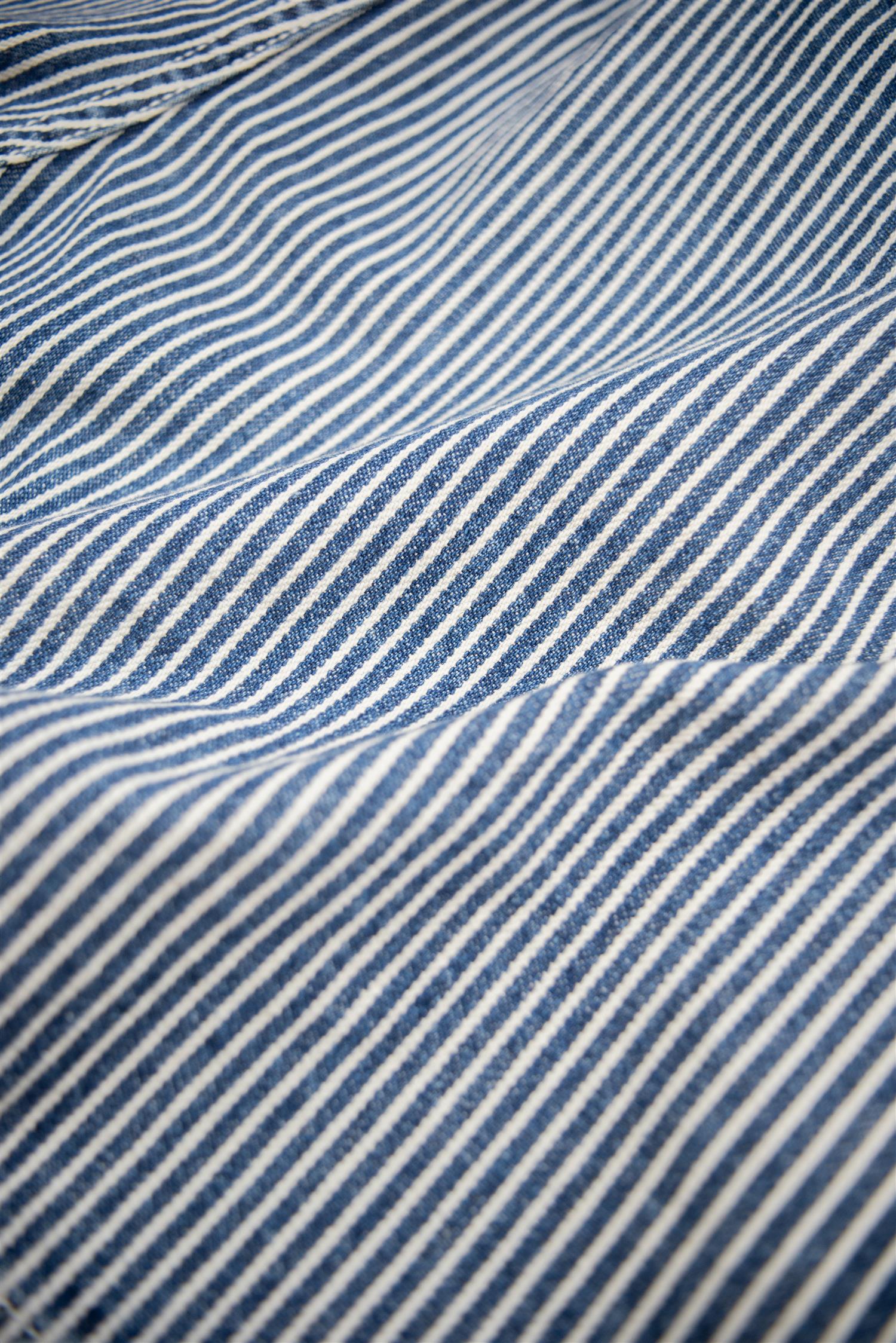 Indigo stripe drawstring shorts
