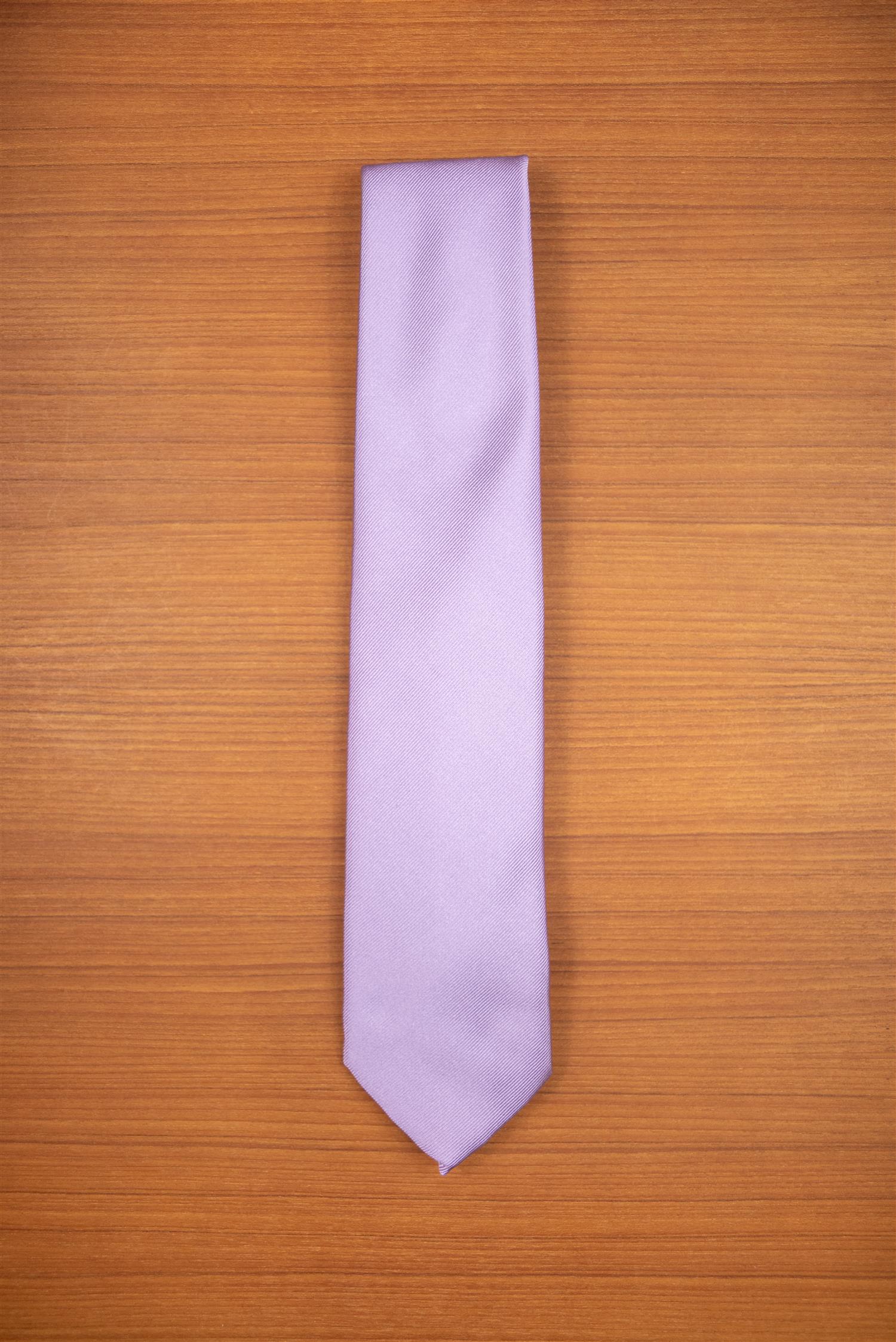 Lilac Jacquard 3-Fold Silk Tie
