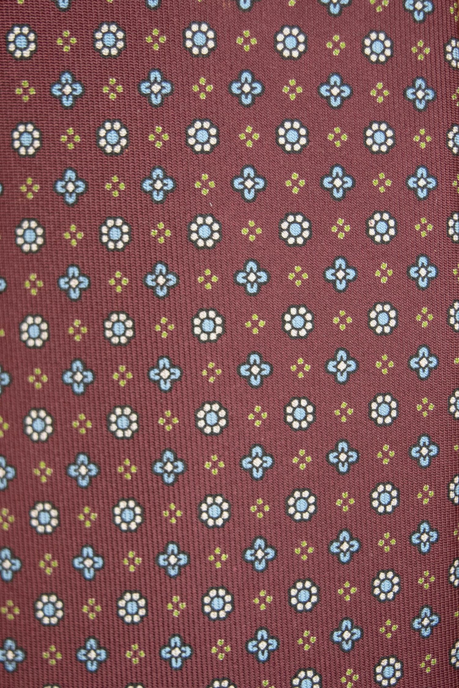 Wine flower pattern 3-Fold Silk Tie