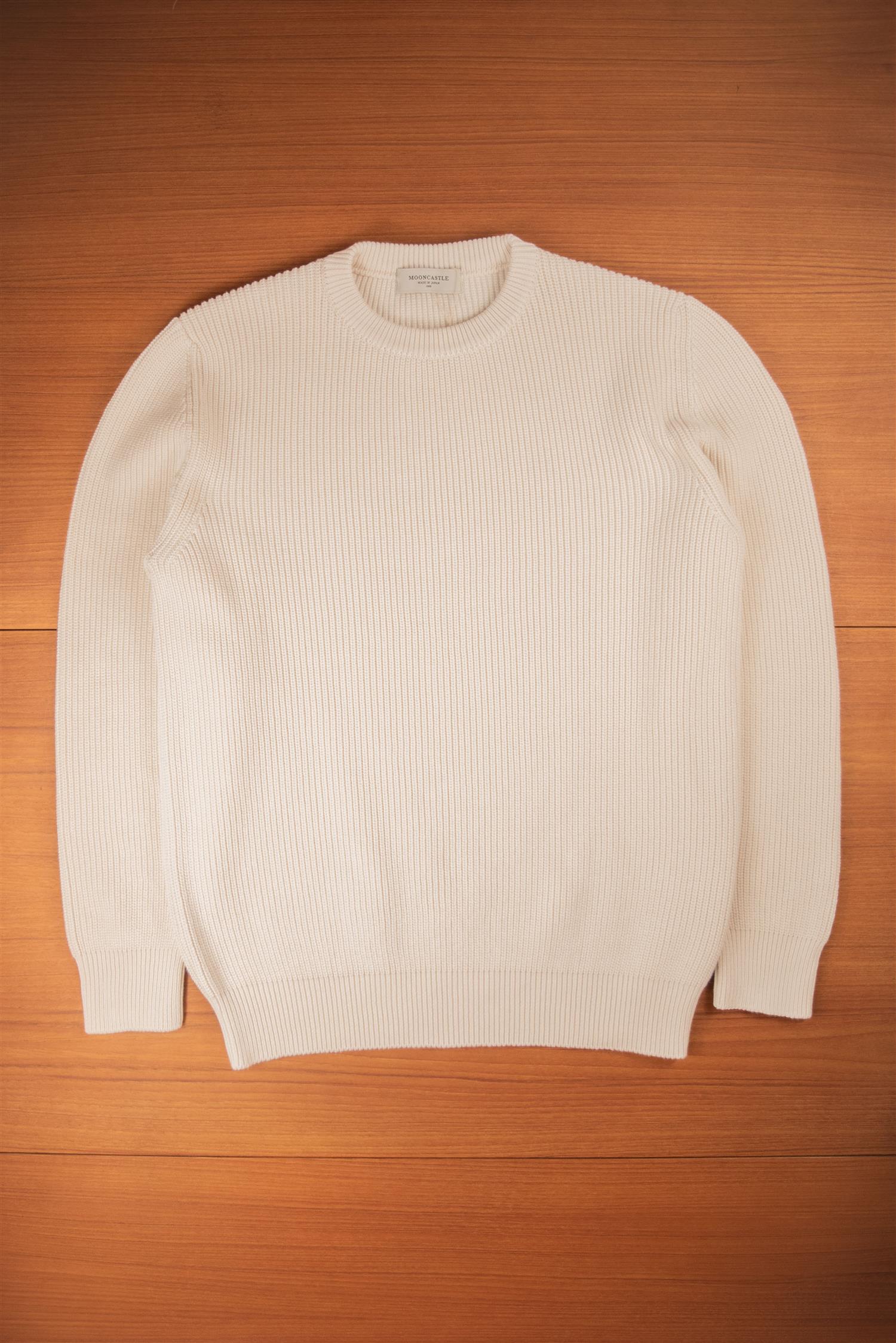 Ivory Heavy Cotton Crew Neck Jumper