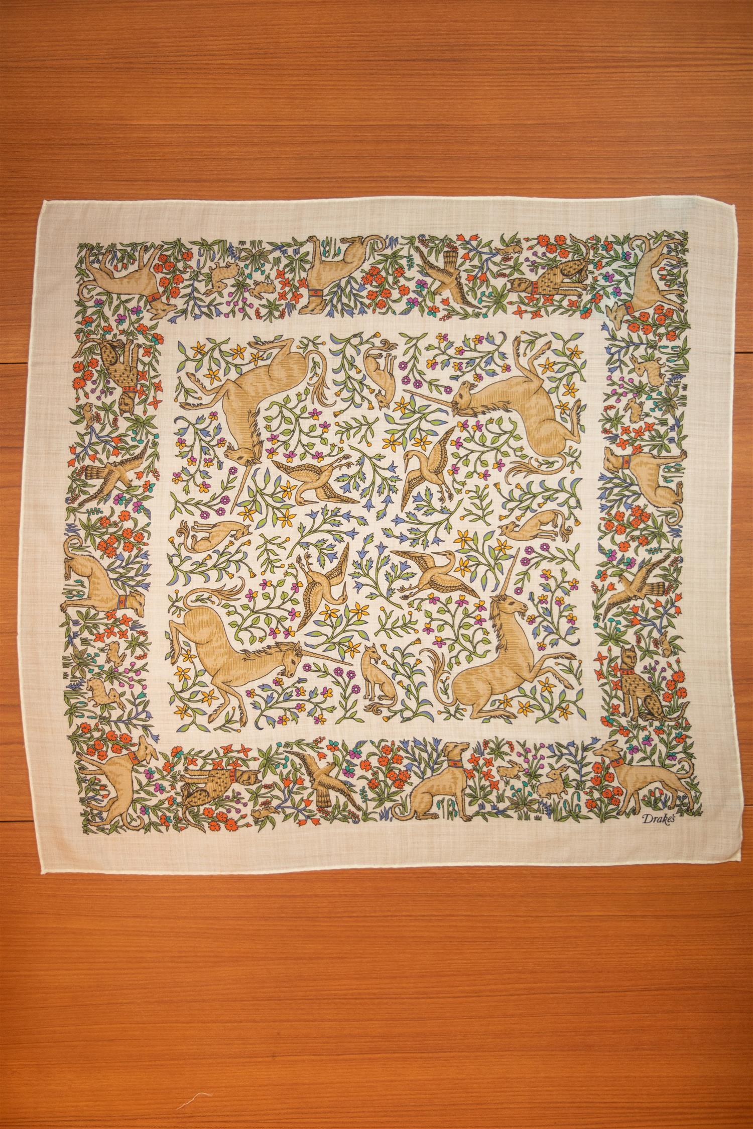 ECRU UNICORN PRINT BANDANA