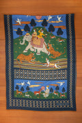 Navy Elephant Hunter Wool & Silk Scarf