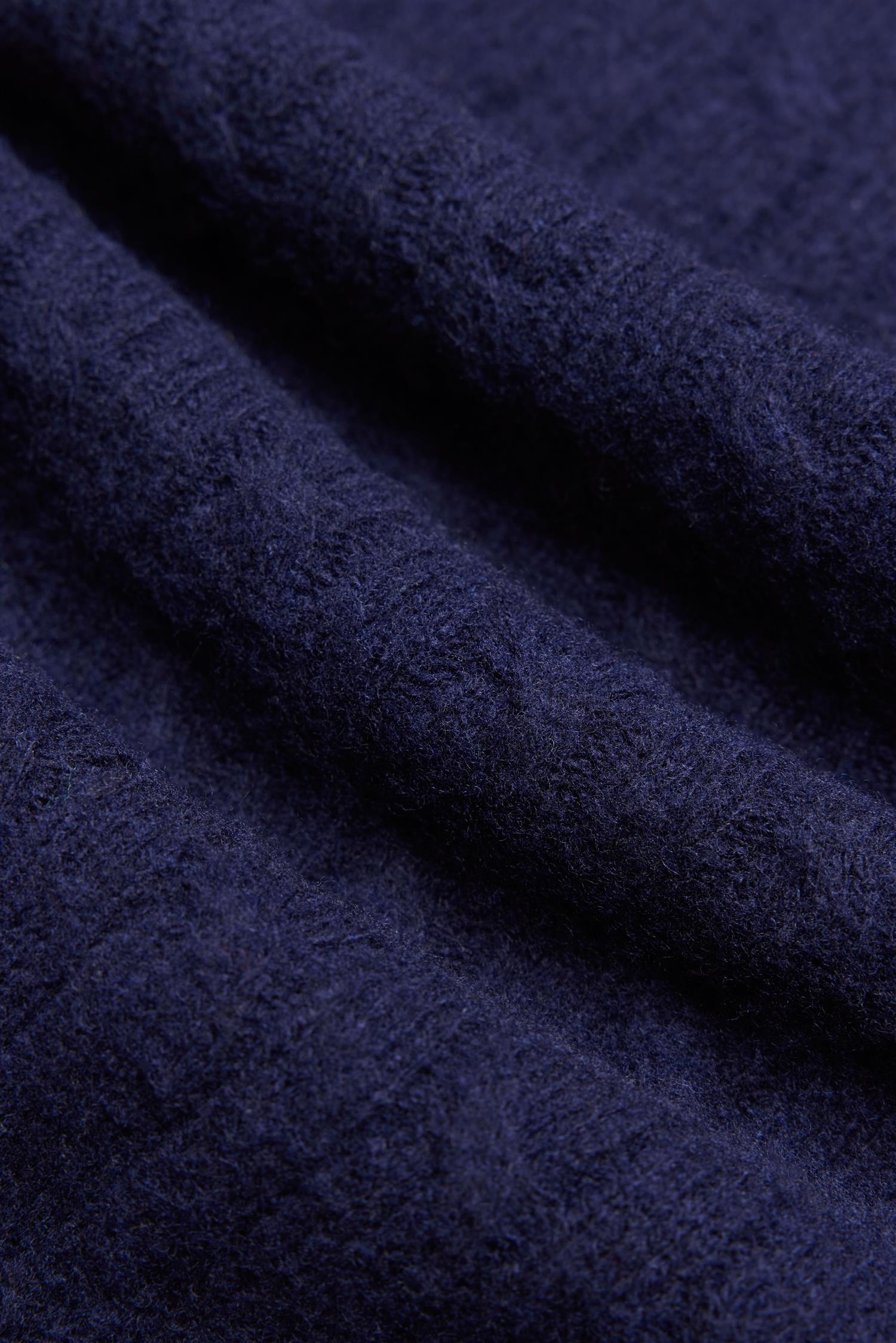 Navy Cable Knit Shetland Wool Jumper
